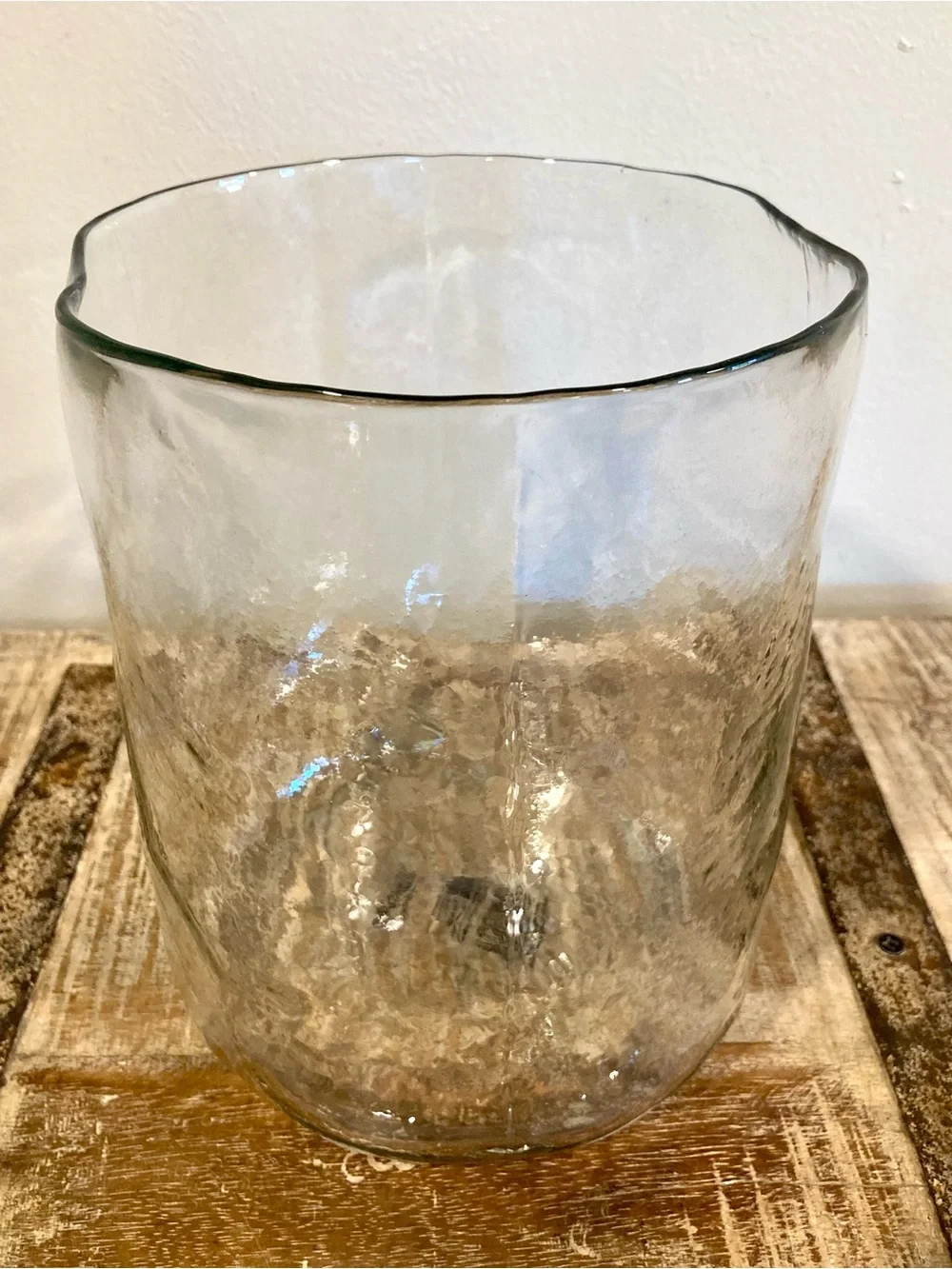 Wabisabi Clear Glass Hurricane Candle Holder or Vase New